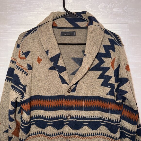 Junk Food Aztec Southwest Cardigan Sweater Size M Button Front Knit Jacket - Picture 5 of 8